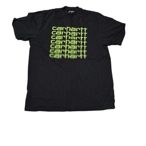 Carhartt Black Tee with Vibrant Green Graphic